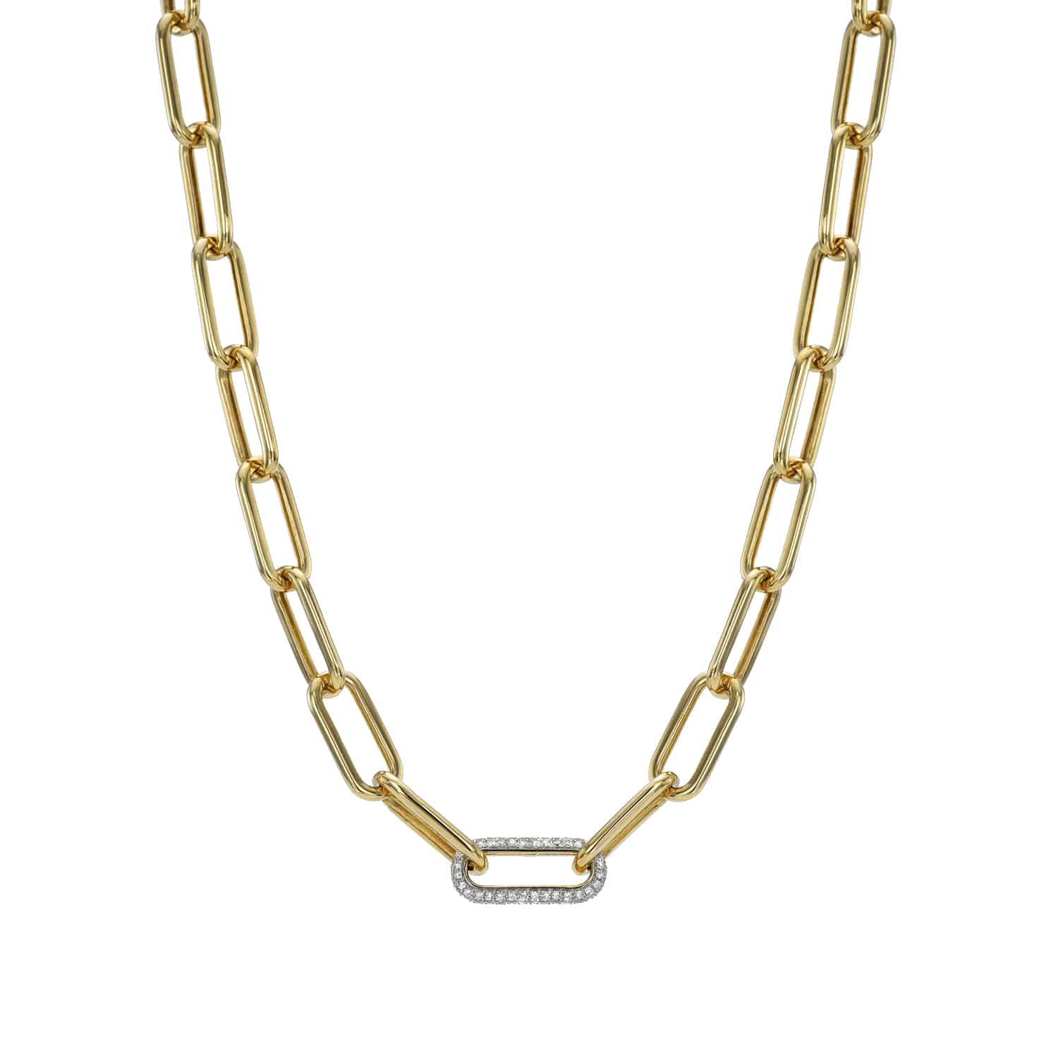 Single Diamond Chain Link Necklace