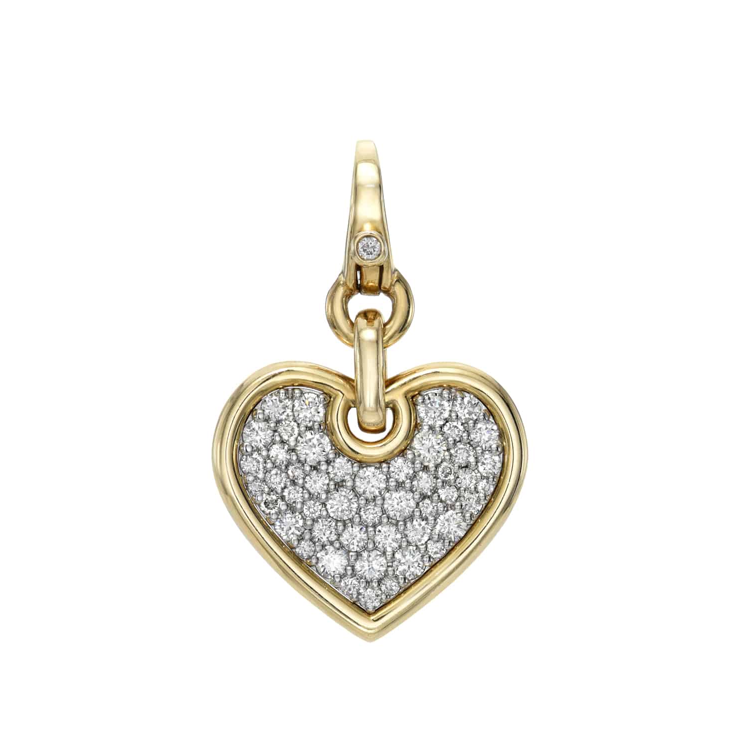 Medium Flat Diamond Heart Charm
