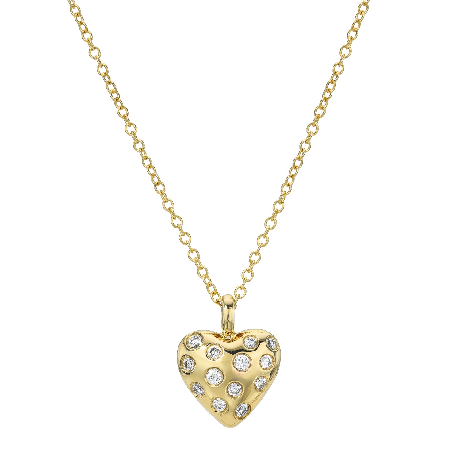 Spotted Diamond Heart Necklace